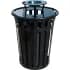 Poubelles et cendriers en acier à lattes, à usage intensif