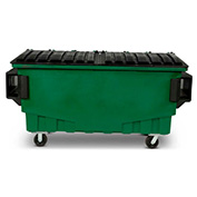 Toter 1 Cubic Yard Front Loading Dumpster W/ Pare-chocs, Waste Green - FR010-00925