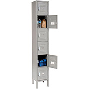 Global Industrial™ Six Tier 6 Door Box Locker, 12 Lx12 Dx12 H, Gris, Assemblé