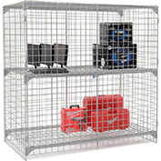 Global Industrial™ Wire Mesh Security Cage Locker, 72 Lx36 Dx72 H, Gris, Non assemblé