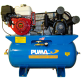 Compresseur de gaz stationnaire de TE-8030HGE, 8 CV, par PUMA, 30 Gal, 175 lb/po2, 16,5 CFM, Honda, électrique/recul