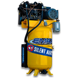 EMAX ESP10V120V1 Silent Air Compressor, 10 HP, 120 Gal, Vertical, 175 PSI, 38 CFM, 208/230