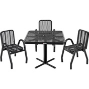 Global Industrial™ Outdoor Dining Set, table 36 carrés x 29 H et 4 chaises, noir