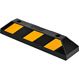 Arrêt de stationnement / curb block en caoutchouc industriel™ mondial, 22L, noir avec bandes jaunes
