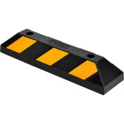 Arrêt de stationnement / bloc de trottoir en caoutchouc industriel™ mondial, 22 'L, noir avec rayures jaunes
